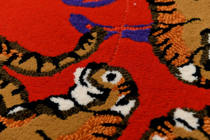 Roaring Tiger Carpet - Bright Tomato Red