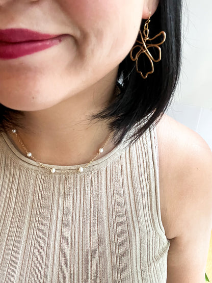 Brass Wire Flower Earrings | cukimber