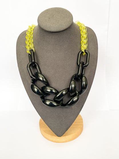 Infinite Colors Necklace - Black Yellow