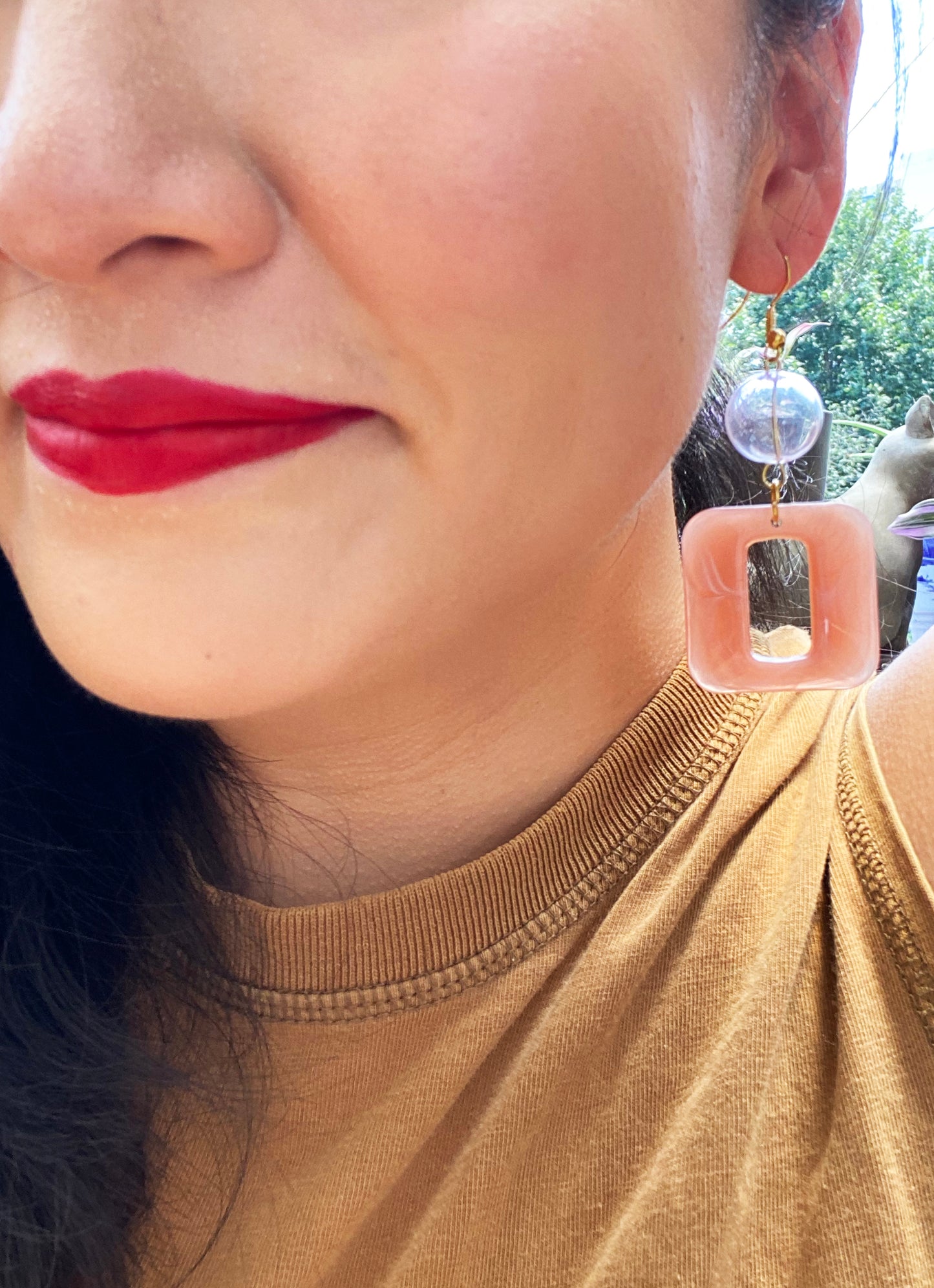 The Neutrals - Pink Glass & Resin Earrings