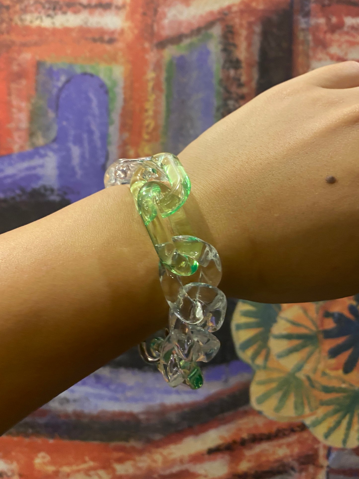 INFINITE COLORS Thin Bracelet - Clear & Lime