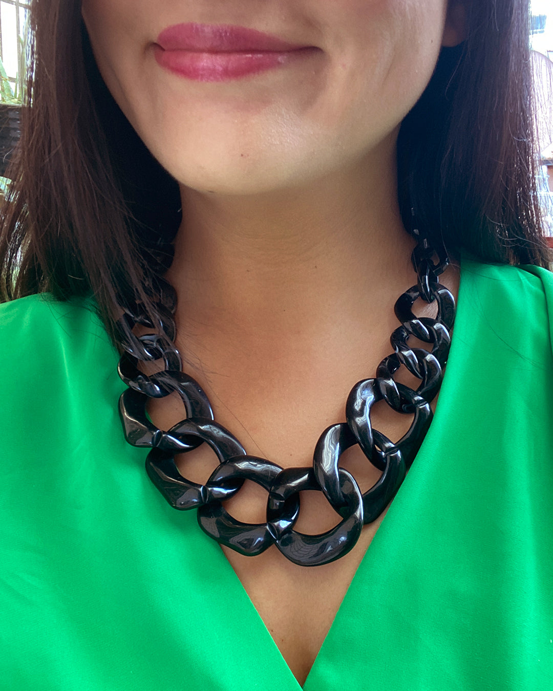 Infinite Colors Lindsay Necklace - Large Black Links | cukimber designs