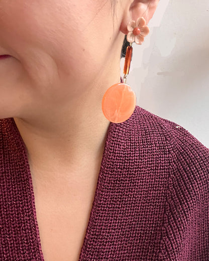 The Neutrals - Daisy Orange Drop Earrings  | cukimber designs