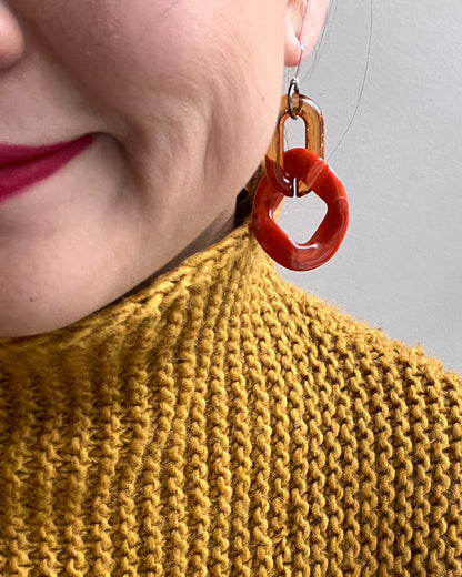 Infinite Colors Burnt Orange Chain Earrings | cukimber designs