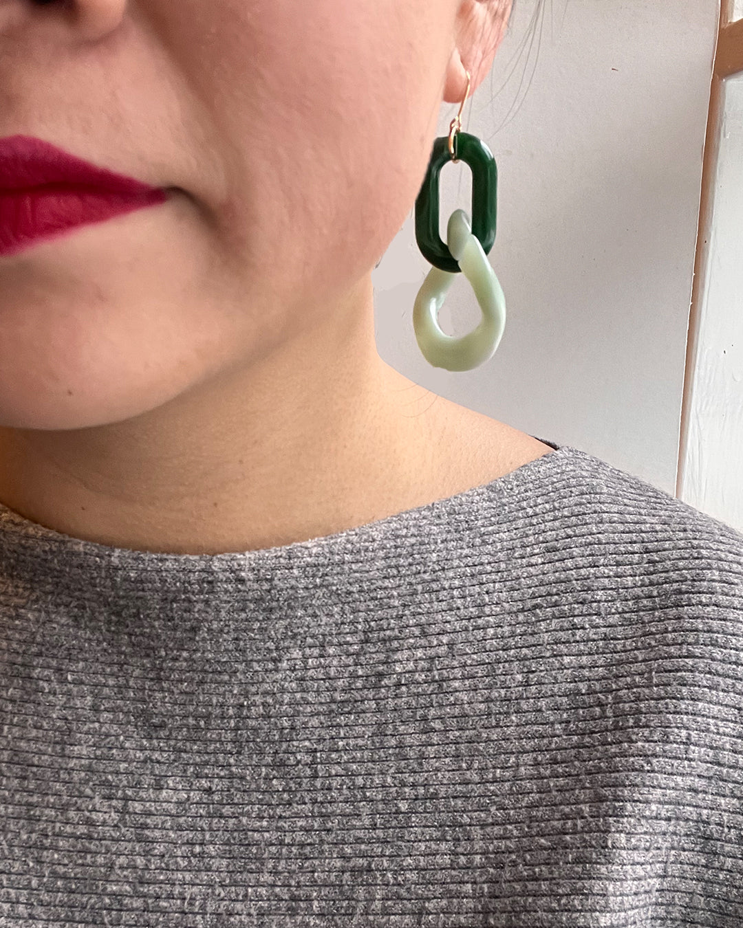 Infinite Colors Jade Chain Earrings