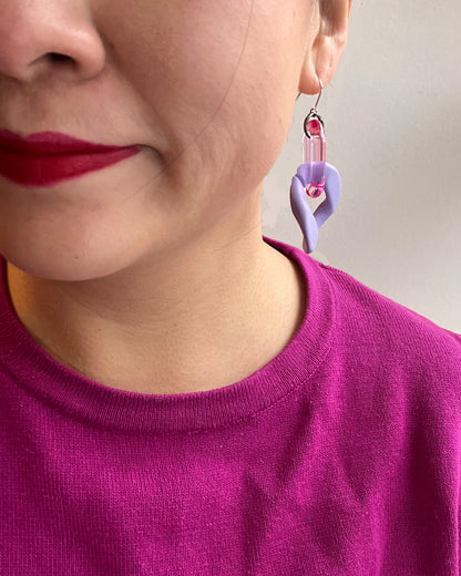 Infinite Colors Purple Fuschia Chain Earrings