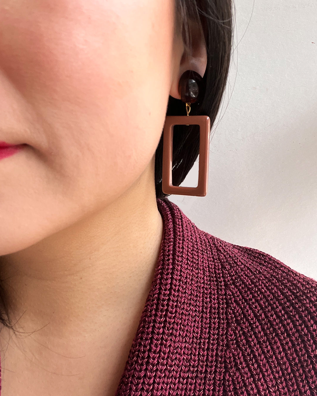 The Neutrals - Mary Earrings in Brown / Taupe