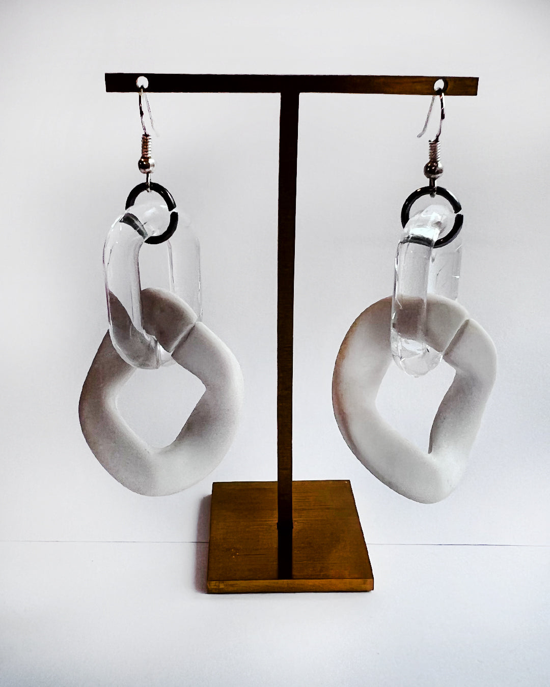 Infinite Colors Matte White Chain Earrings