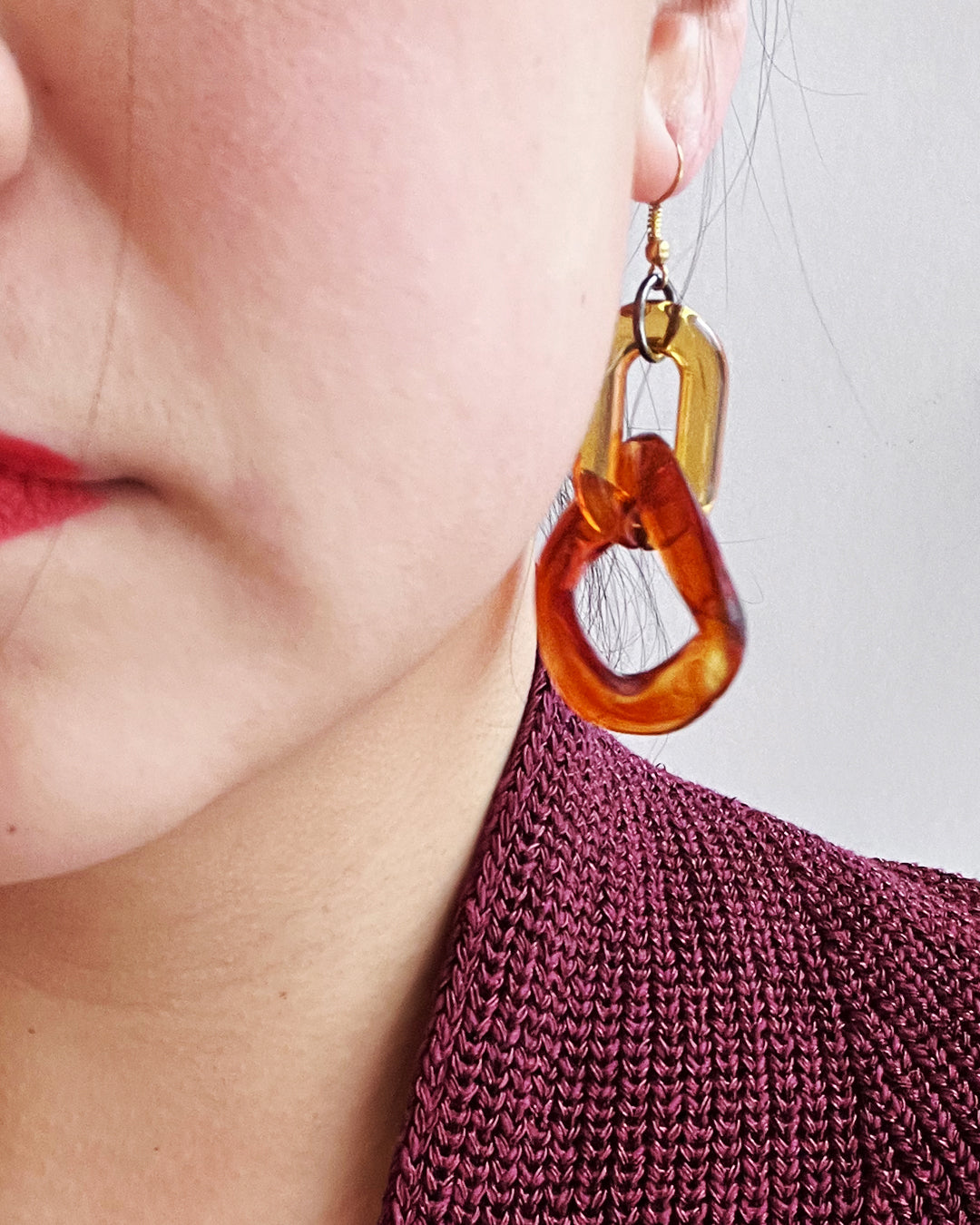Infinite Colors Brown Chain Earrings | cukimber designs
