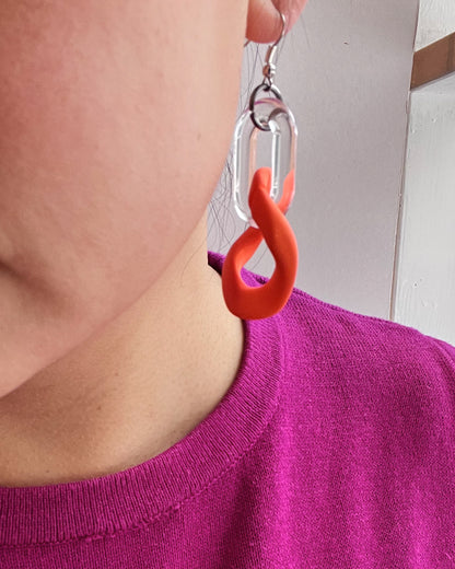 Infinite Colors Matte Orange Chain Earrings