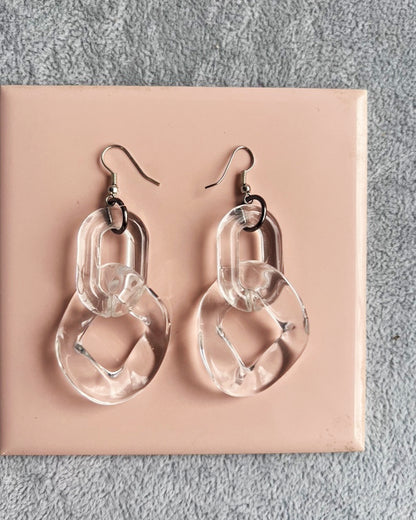 Infinite Colors Clear Chain Earrings