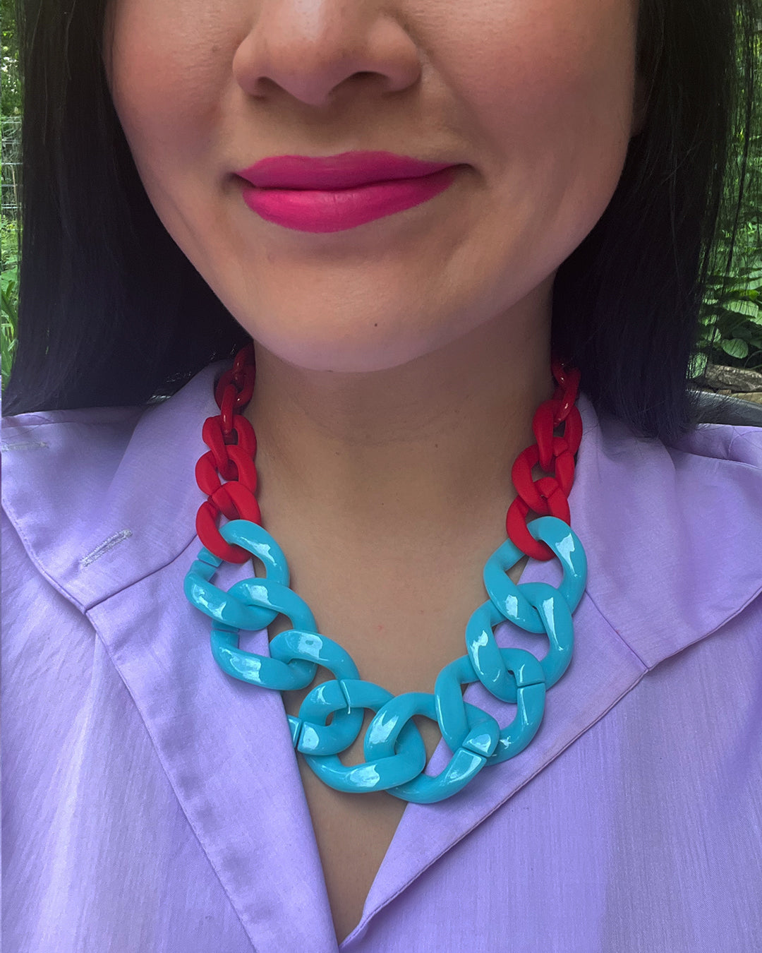 Infinite Colors Prue Necklace - Blue Red Chain