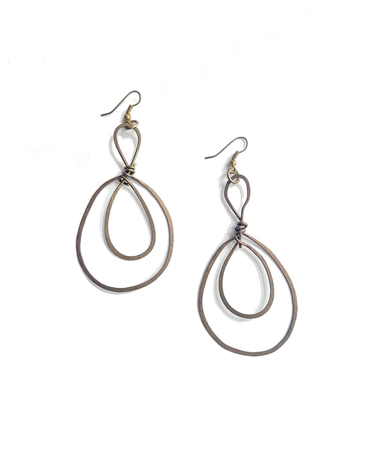 Classic Wire - Brass Wire Oval Loop Earrings | cukimber designs
