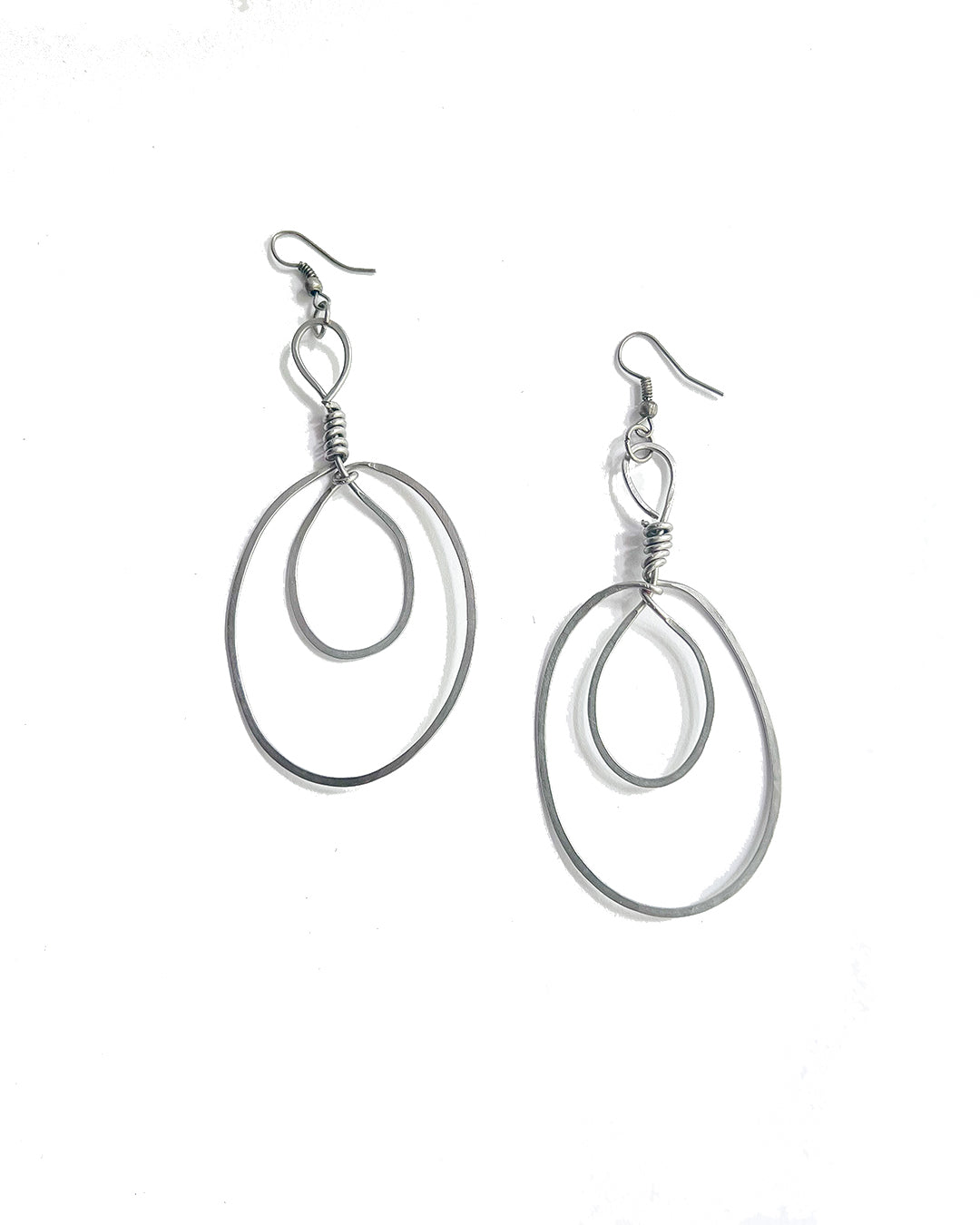 Nickel Wire Oval Loop Earrings | cukimber