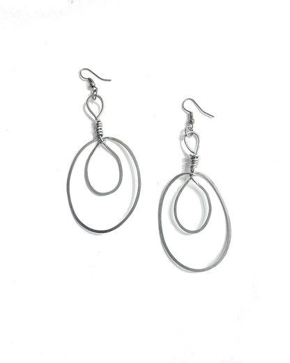Nickel Wire Oval Loop Earrings | cukimber
