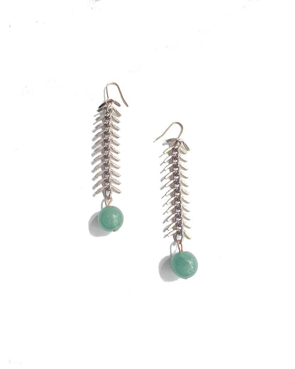Classic Wire - Fishbone Earrings Jade Green | cukimber  | cukimber designs