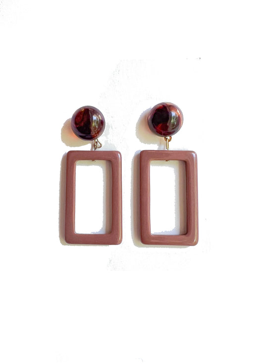 The Neutrals - Mary Earrings in Brown / Taupe