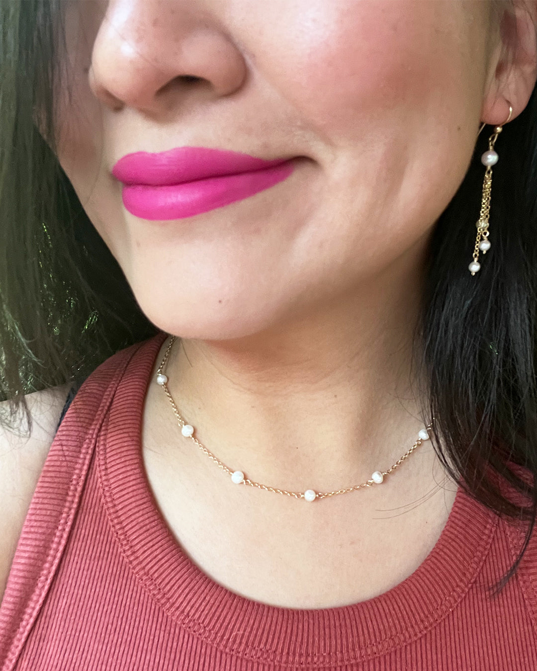 Semifine Pearl Station Earrings | cukimber designs