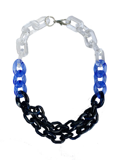 Infinite Colors Tracy 3 Necklace - Clear Blue Navy