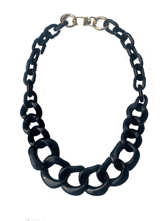 Infinite Colors Lindsay Necklace - Large Black Links | cukimber designs