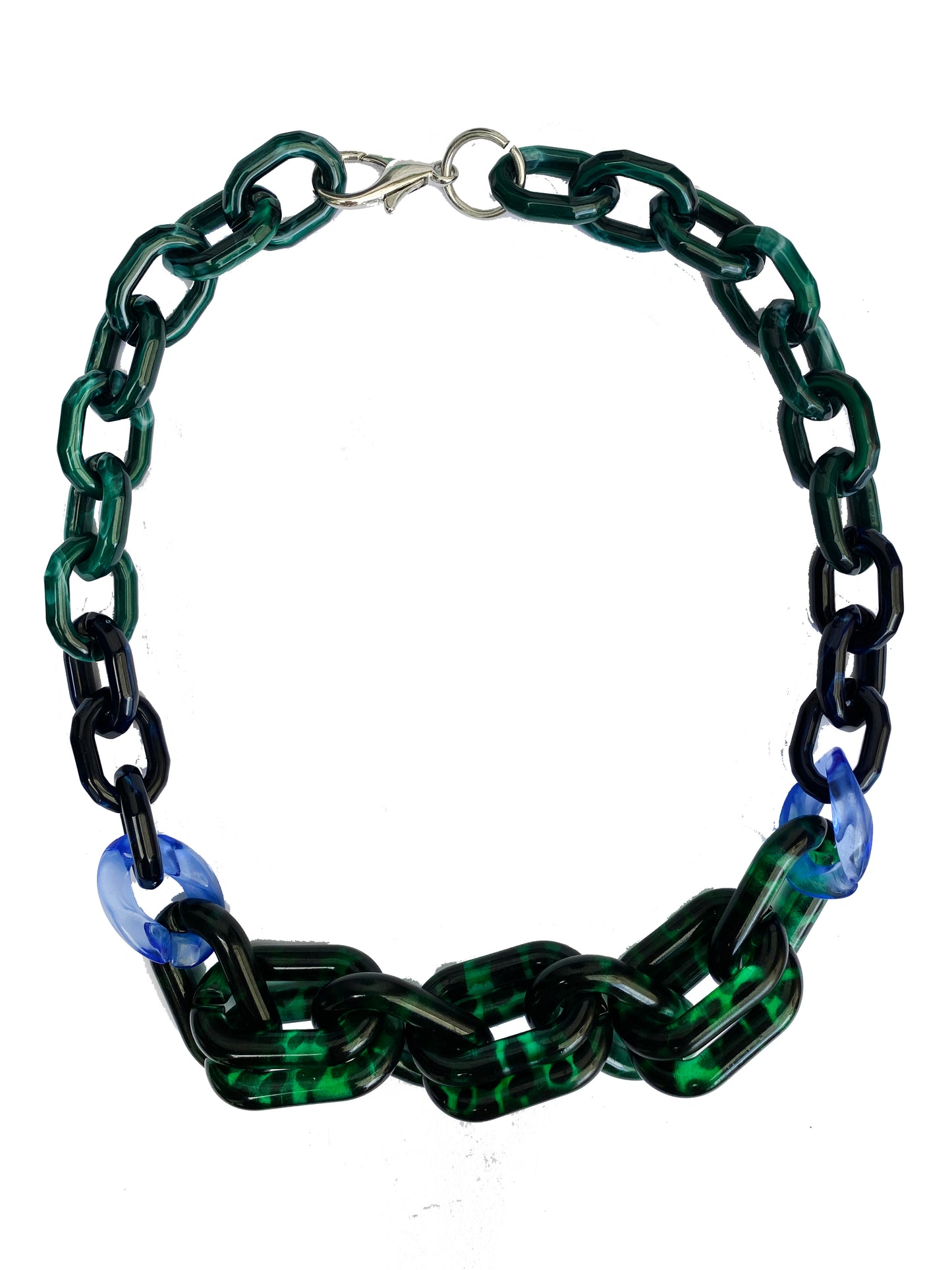 Infinite Colors Tracy 4 Necklace - Green Tortoise Blue Navy