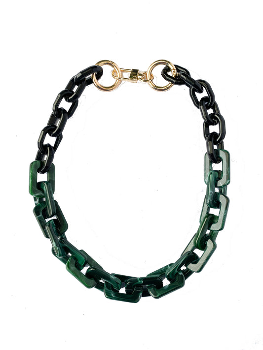 Infinite Colors Necklace -  Green Tortoise Black