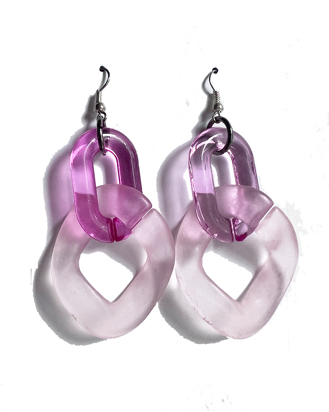Infinite Colors Light Pink Fuschia Chain Earrings