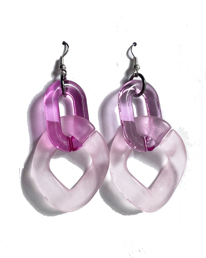 Infinite Colors Light Pink Fuschia Chain Earrings