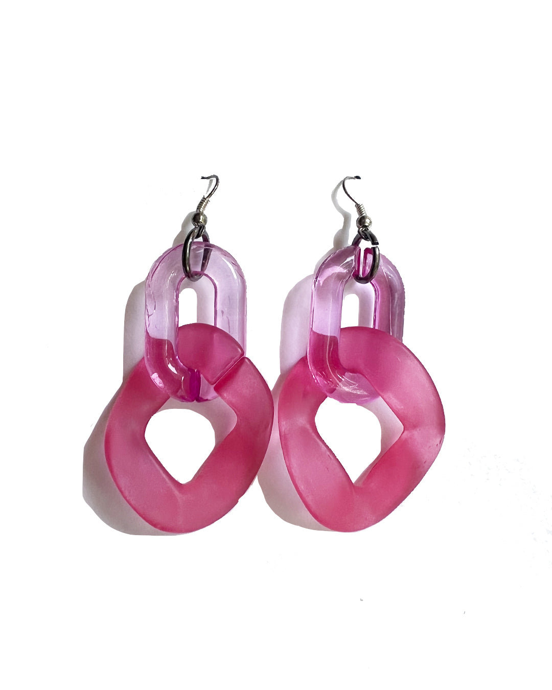 Infinite Colors Magenta Pink Chain Earrings