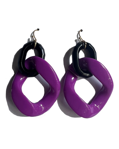 Infinite Colors Purple Chain Earrings | cukimber designs