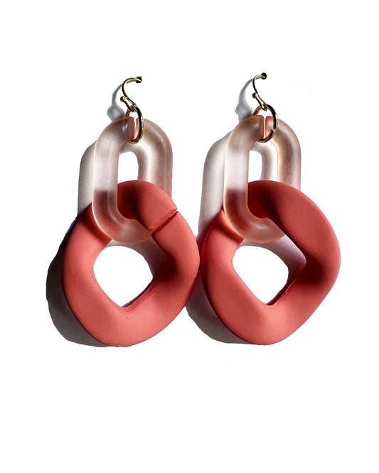 Infinite Colors Light Orange Chain Earrings