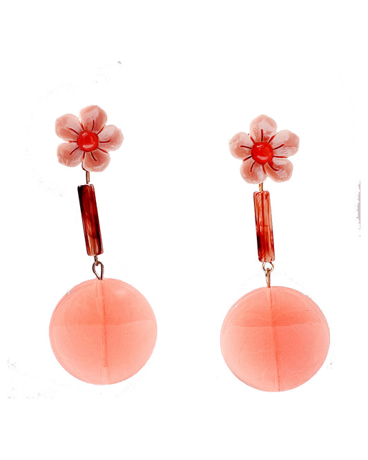 The Neutrals - Daisy Orange Drop Earrings  | cukimber designs