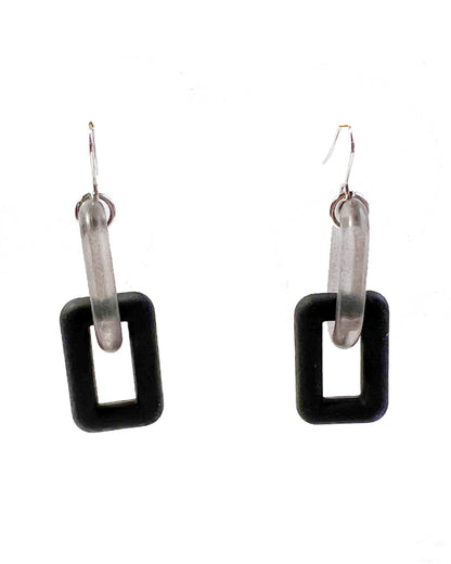 Infinite Colors Translucent Matte Black Chain Earrings