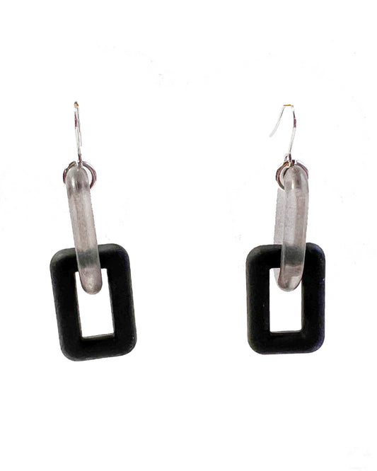 Infinite Colors Translucent Matte Black Chain Earrings