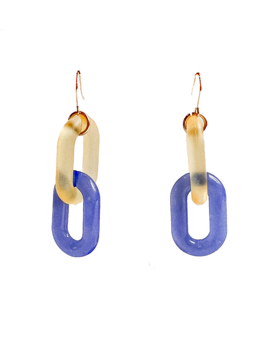 Infinite Colors Periwinkle Yellow Chain Earrings