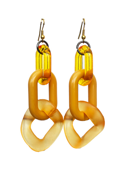 Infinite Colors Marigold Triple Chain Earrings