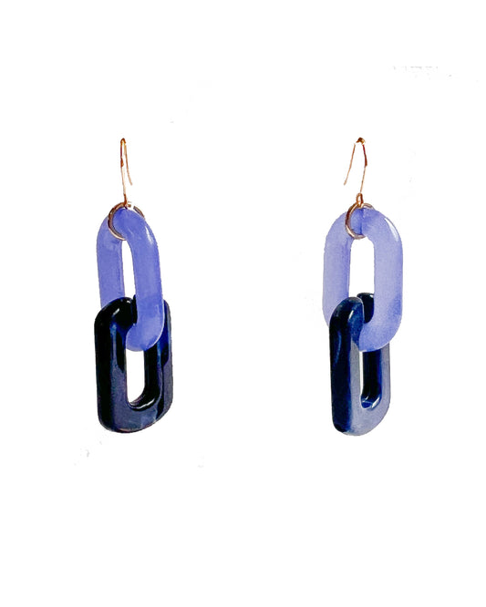 Infinite Colors Periwinkle Navy Chain Earrings