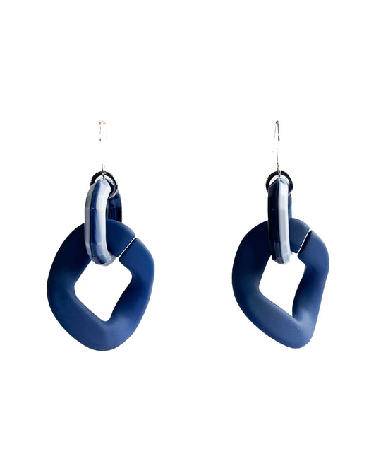 Infinite Colors Matte Navy Chain Earrings