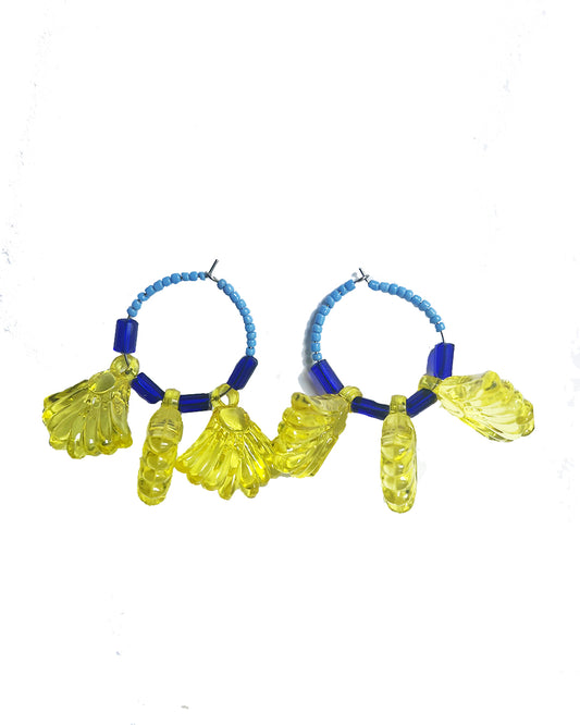 Yellow Blue Fiesta Earrings  | cukimber designs