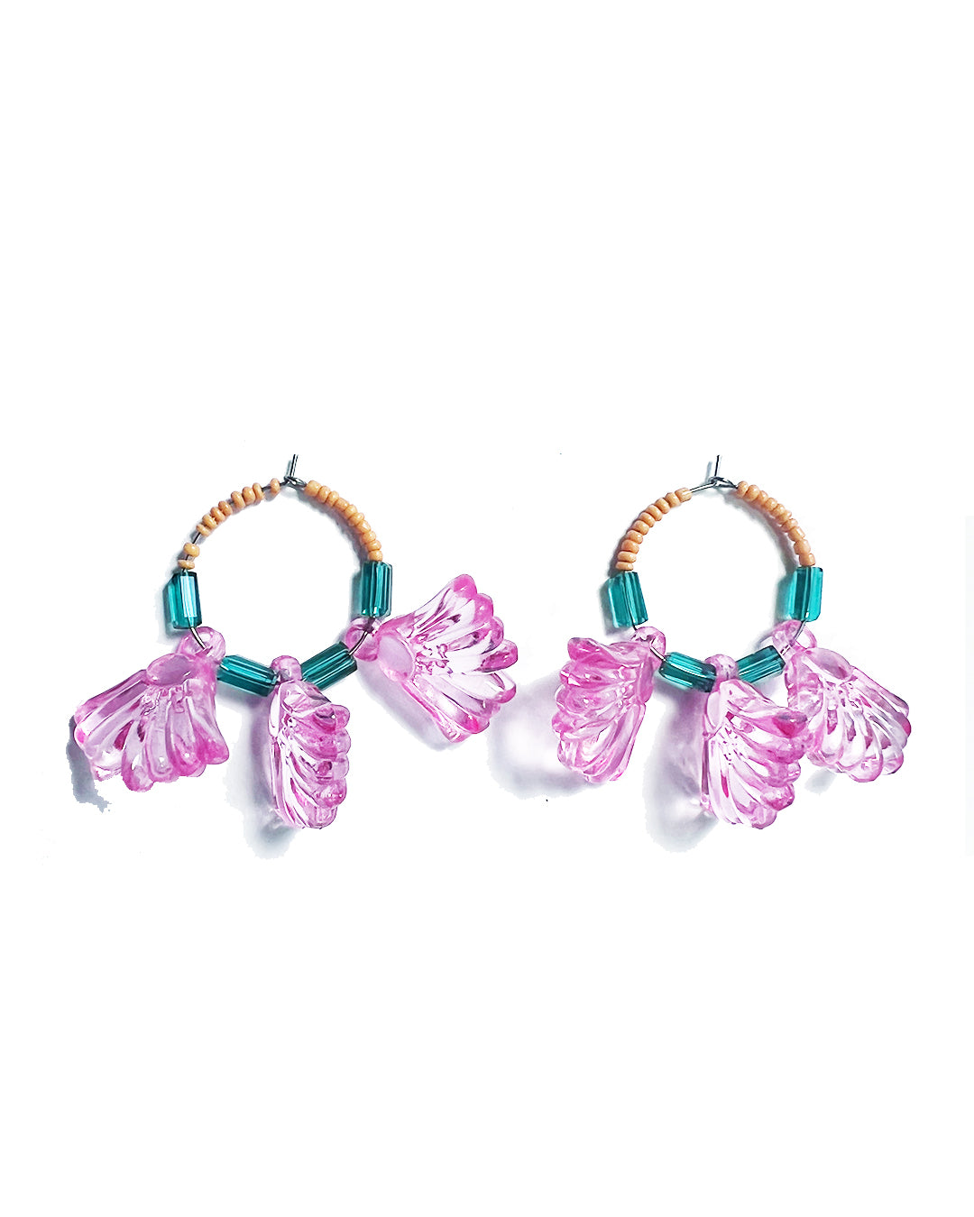 Pink Aqua Peach Fiesta Earrings  | cukimber designs