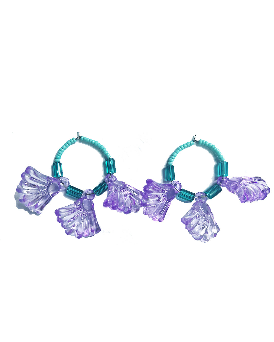 Lilac Purple Aqua Fiesta Earrings  | cukimber designs