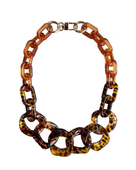 Infinite Colors Itee 3 Necklace - Tortoise Shell Hues of Brown