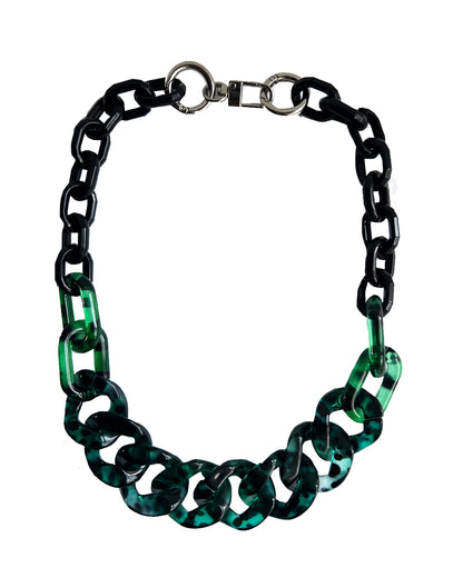 Infinite Colors Livia 2 Necklace -  Green Tortoise Black