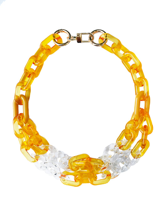 Infinite Colors Emmy Necklace -  Glossy Marigold Yellow Clear | cukimber designs
