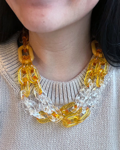 Infinite Colors Emmy Necklace -  Glossy Marigold Yellow Clear | cukimber designs