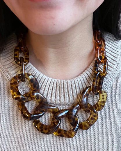 Infinite Colors Itee 3 Necklace - Tortoise Shell Hues of Brown