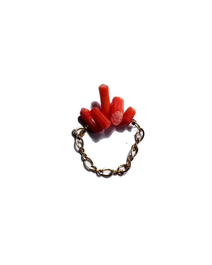 Semifine Orange Coral Chain Ring | cukimber designs