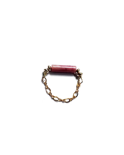 Semifine Pink Rhondite Chain Ring | cukimber designs