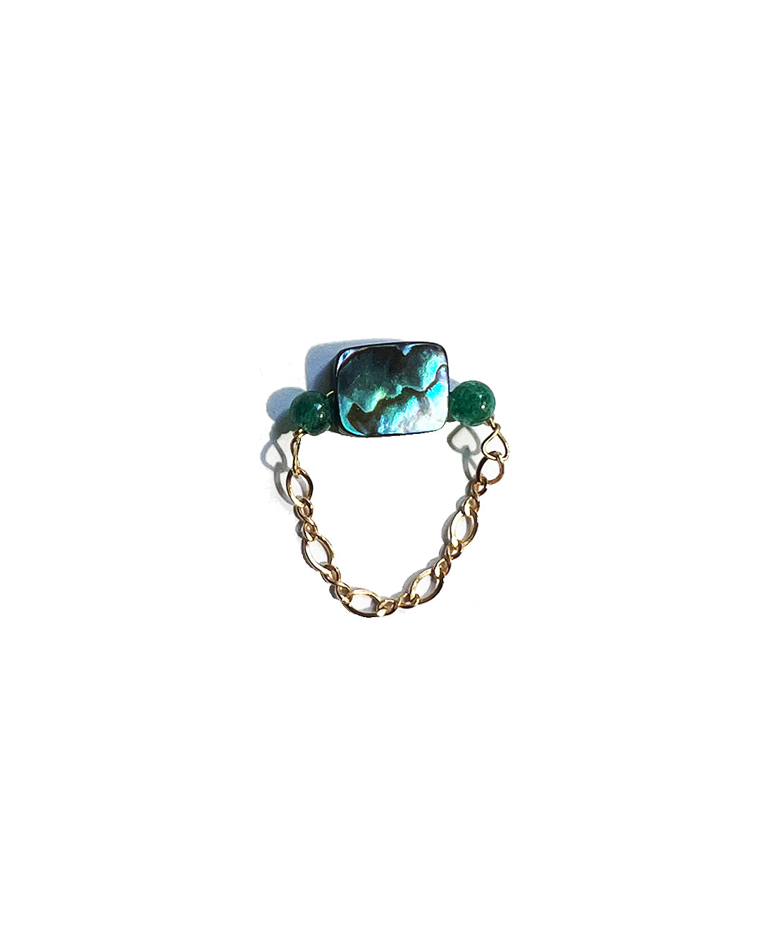 Semifine Abalone Malachite Chain Ring | cukimber designs