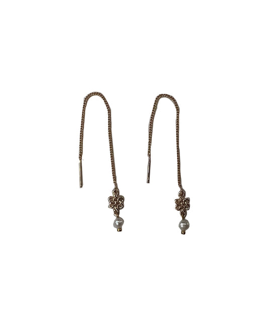 Semifine  - Endless Knot Pearl Threader Earrings | cukimber designs